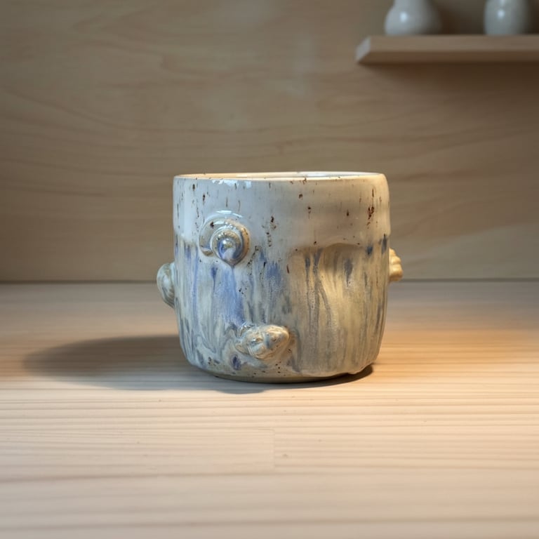 Tommeltot strand krus, 320 ml. H: 7,5 cm